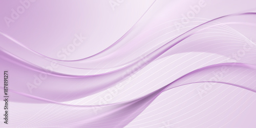 Smooth, flowing, abstract design with light purple and white hues, creating a serene atmosphere.