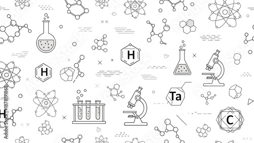 Science and chemistry icons and symbols