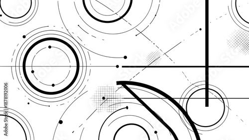 Geometric pattern with intersecting lines and circles