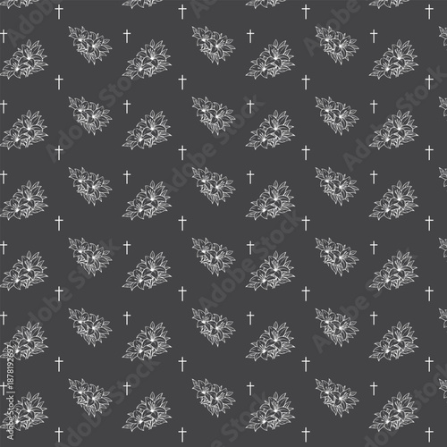 seamless funeral pattern. Funeral background.