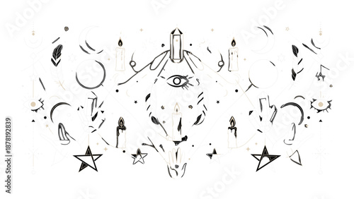 Collection of various celestial and mystical symbols