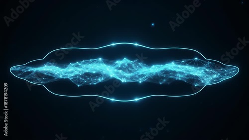 Abstract Glowing Data Network Shape with Connected Nodes