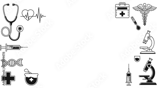 Medical icons and symbols for healthcare and medicine