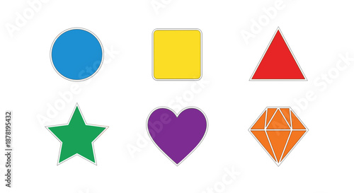 Free Download Colorful geometric shapes icons set including circle square triangle - GFXLoad