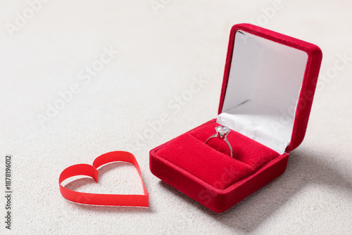 Engagement ring with paper ...