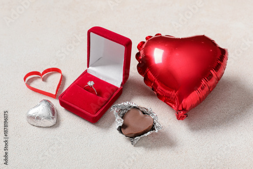 Engagement ring with candie...