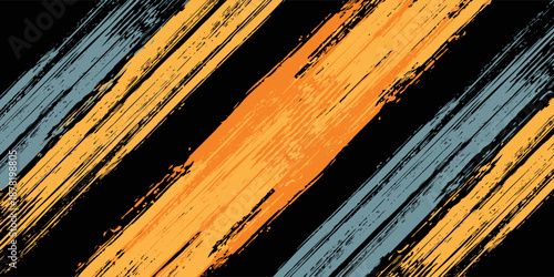 Orange, black and blue abstract background with grunge brush strokes. texture for poster and web banner design. eps 10
