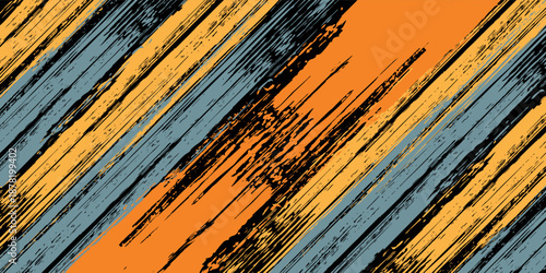 Orange, black and blue abstract background with grunge brush strokes. texture for poster and web banner design. eps 10