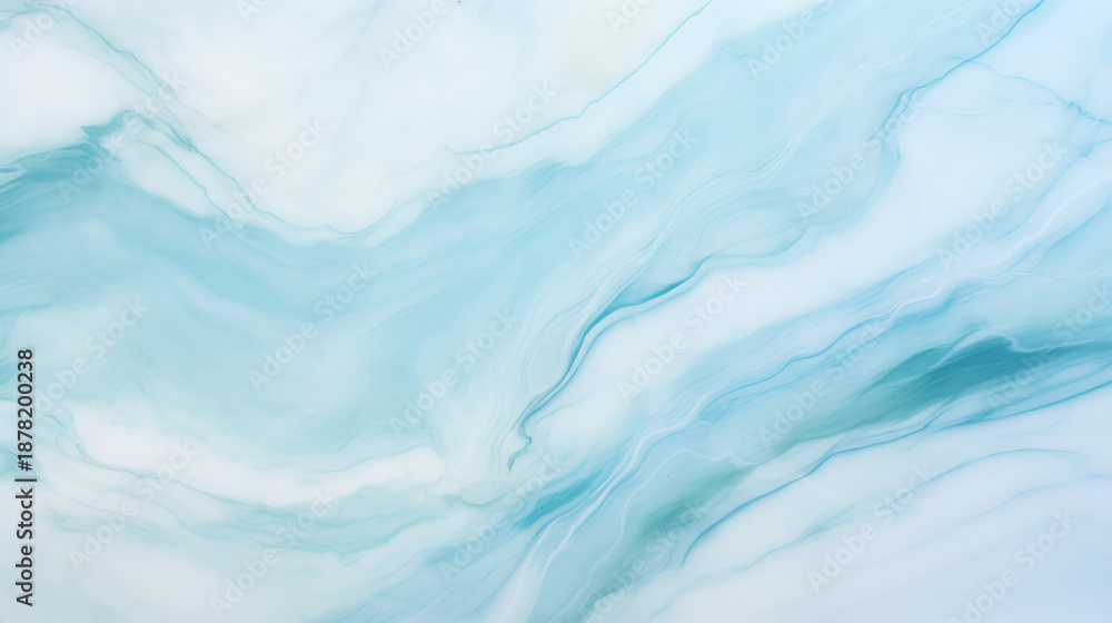 Obraz premium Serene aqua onyx marble pattern with soft, flowing lines creates calming atmosphere, perfect for modern design