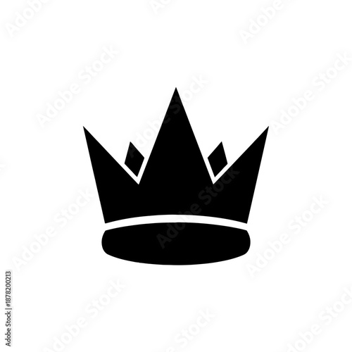 Black crown icon symbolizing royalty and luxury.