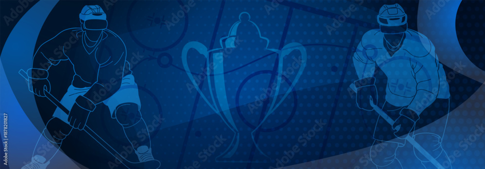 Φωτογραφία Hockey themed background in blue