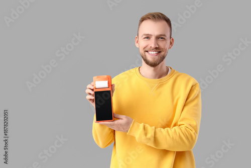 Young man with payment term...