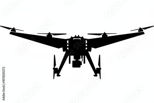 Drone in Silhouette: An intricate silhouette of a cutting-edge drone, poised for flight against the backdrop. Depicting modern technology
