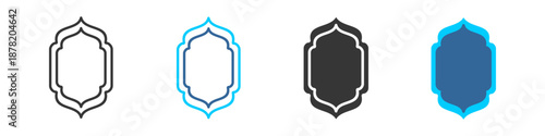 islamic ornament icon set multiple style collection . Islamic elements of Ramadhan, Eid Al Fitr, Eid Al Adha. 