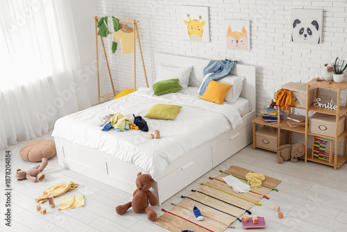 Interior of messy children'...