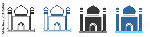 Mosque icon set multiple style collection	
