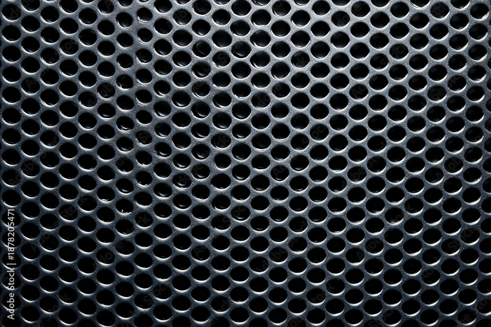 custom made wallpaper toronto digitalClose-up of a metallic perforated grill with circular holes.