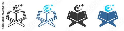 Qur’an icon set multiple style collection	