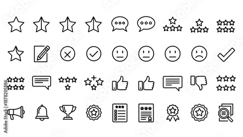 Collection of Simple Black Icons and Symbols.