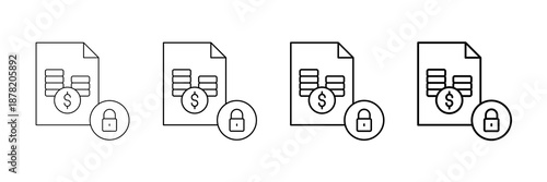 Fixed Cost Icons Vector Set In Different Stroke Line Style