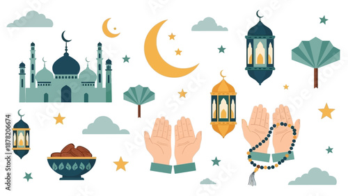Islamic Symbols and Icons Collection Illustration 2.