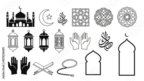 Islamic Symbols and Icons Set Collection 1.