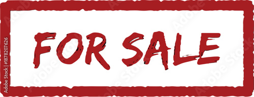 Bold For Sale sign with red border and white background