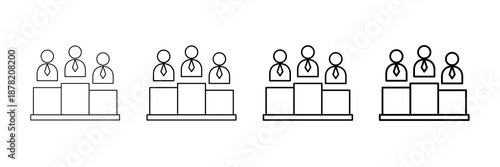 Company Ranking Icons Vector Set In Different Stroke Line Style