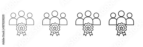 Dominant Player Icons Vector Set In Different Stroke Line Style