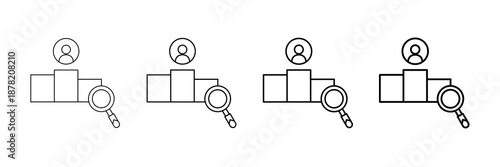 Top Competitor Icons Vector Set In Different Stroke Line Style