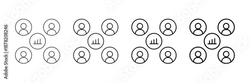 Competitor Radar Icons Vector Set In Different Stroke Line Style