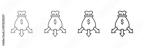 Share Gain Icons Vector Set In Different Stroke Line Style