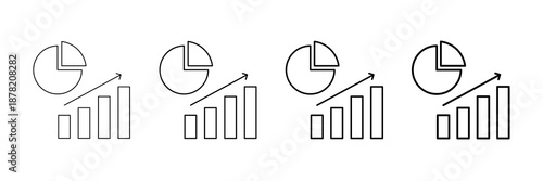 Market Saturation Icons Vector Set In Different Stroke Line Style