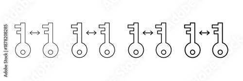 Opportunity Gap Icons Vector Set In Different Stroke Line Style