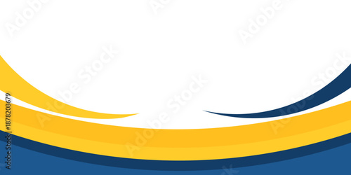 blue and yellow wavy shape background. suitable for business poster design, corporate banner, presentation, flyer, social media post. vector illustration