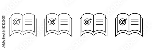 Learning Objectives Icons Vector Set In Different Stroke Line Style