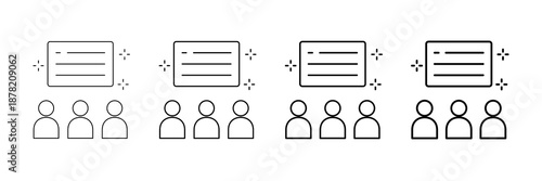 Class Activity Icons Vector Set In Different Stroke Line Style