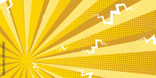 Versus comic frame. Background of pop art comics with lightning effect. Yellow Orange VS banner. Illustration of vectors