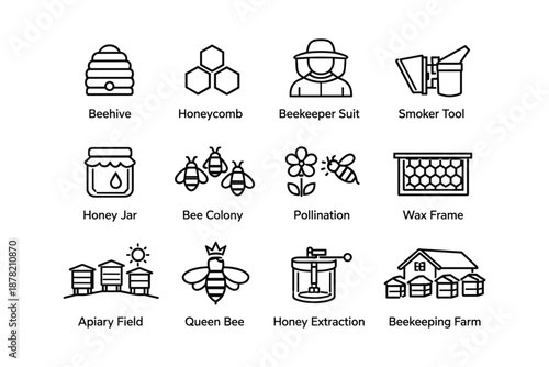 Beekeeping tools and essentials for honey production and pollination