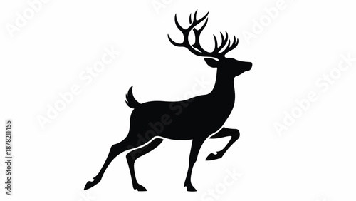 A deer silhouette with large antlers