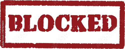 Red blocked stamp on white background for restricted access