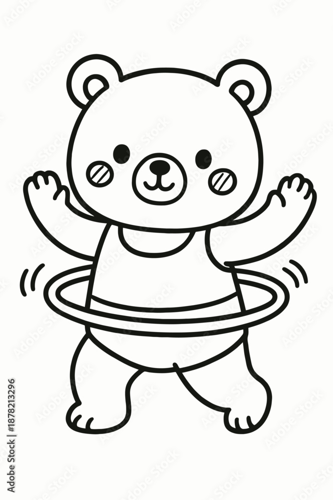 Fototapeta premium Cartoon teddy bear Coloring Book for Kids
