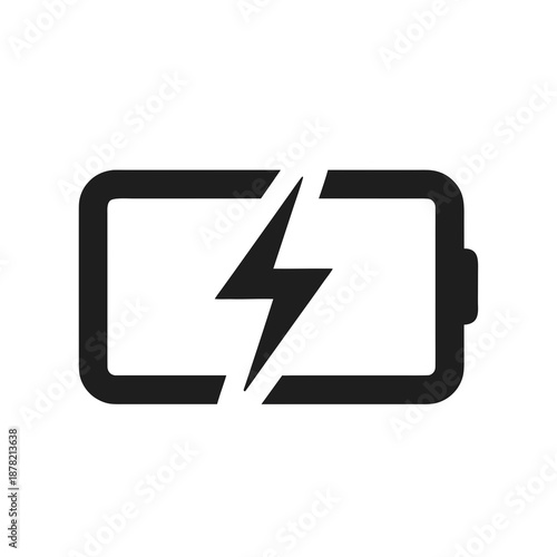 Battery icon for charging electronics, suitable for technology websites, mobile apps, and design projects needing energy or power symbols.