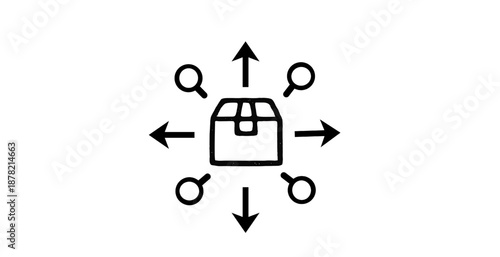 Package Delivery Network Icon For Logistics Distribution And Transportation