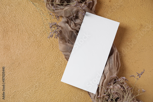 Blank card with dried flowe...