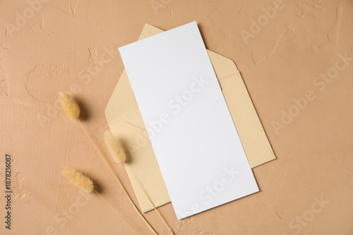 Envelope with blank card an...