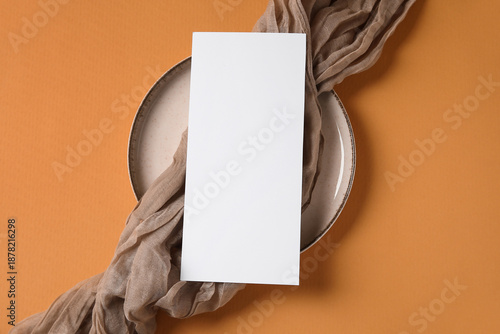 Plate with blank card and f...