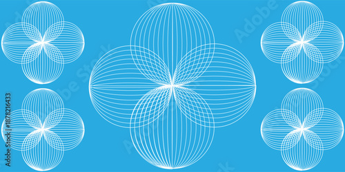 Light blue round circle vector shape certificate blank graphic, isolated design element