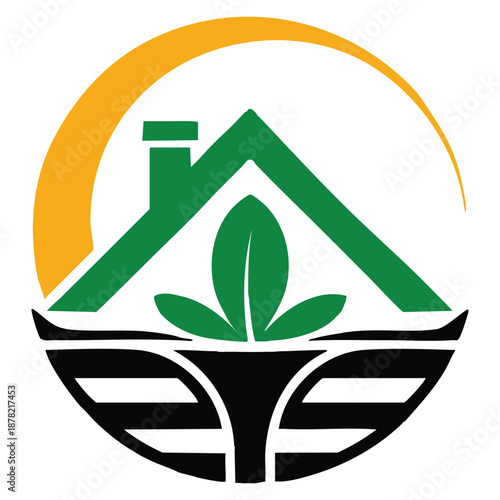 Vector property eco logo template crafted for sustainable real estate eco friendly branding green housing projects or environmentally themed design identity