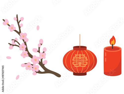 Vector set illustration for travel to China with national objects and cultural attributes ideal for tourism heritage and travel design themes
